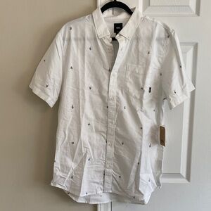 Vans White Short-Sleeve Button-Down Shirt Men’s